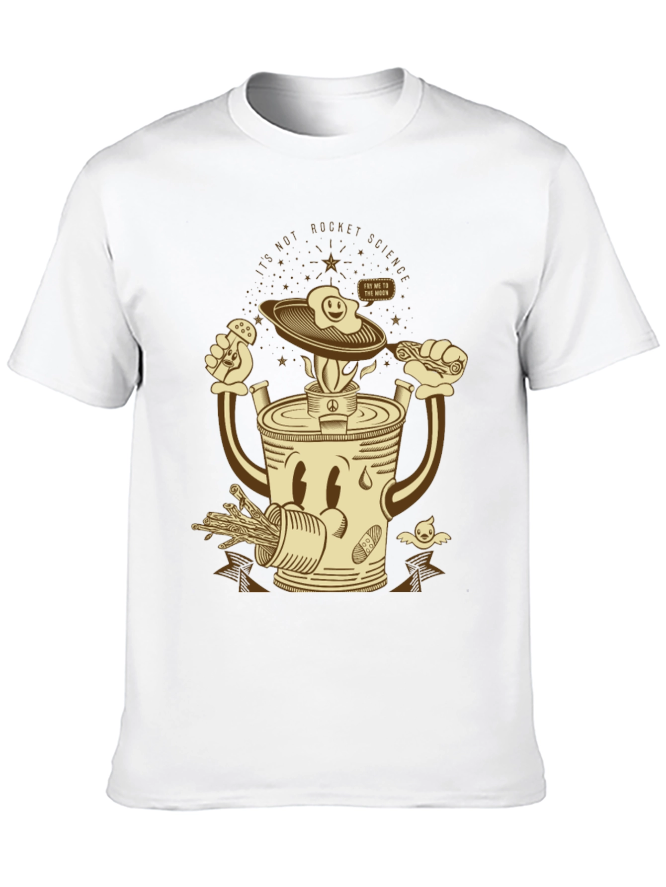 Humorous Fry Me To The Moon Graphic Tee