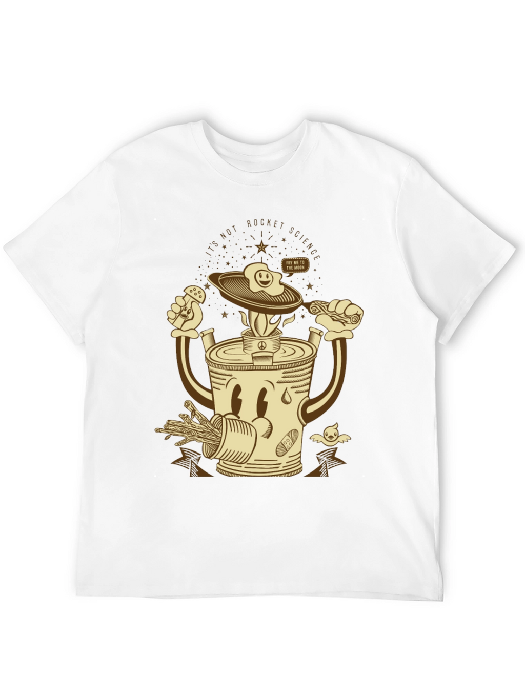 Humorous Fry Me To The Moon Graphic Tee