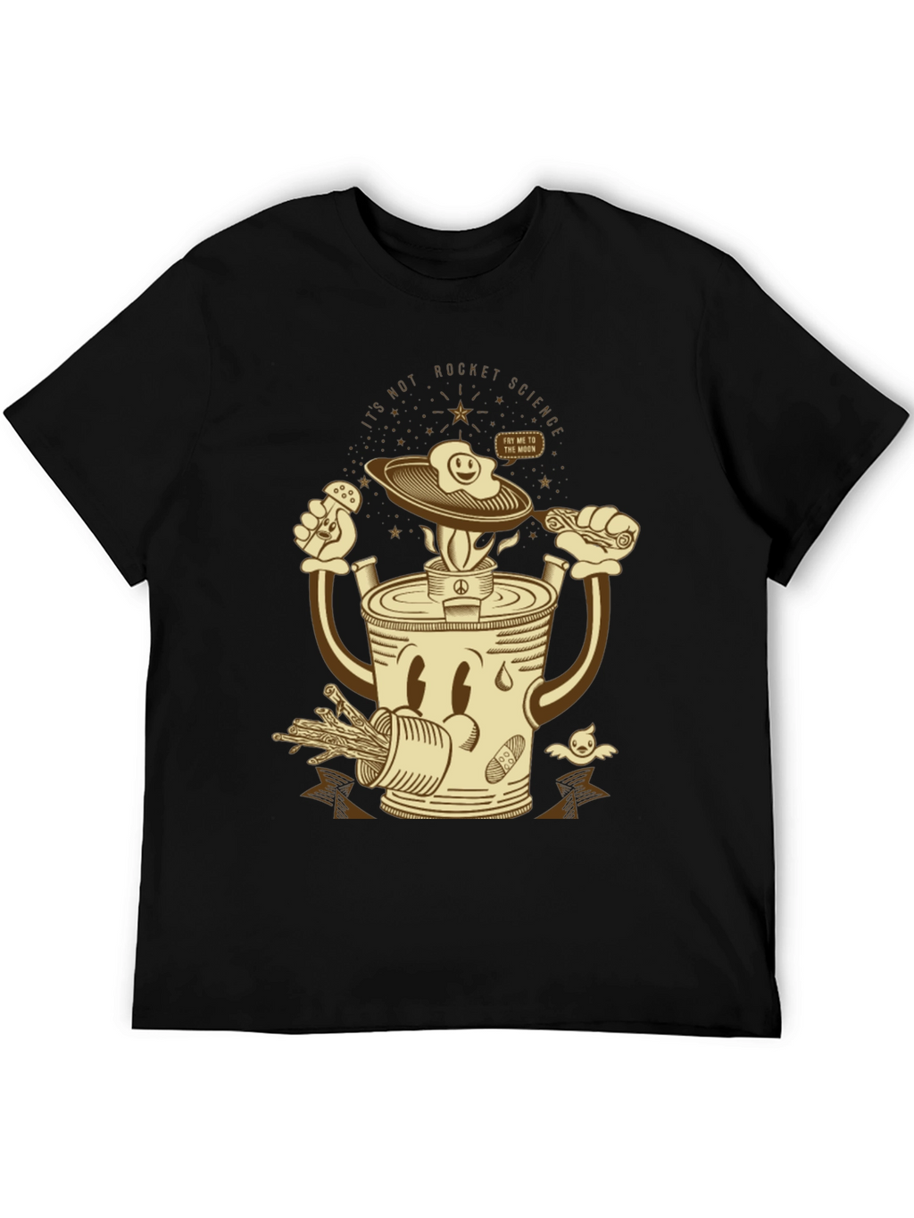 Humorous Fry Me To The Moon Graphic Tee