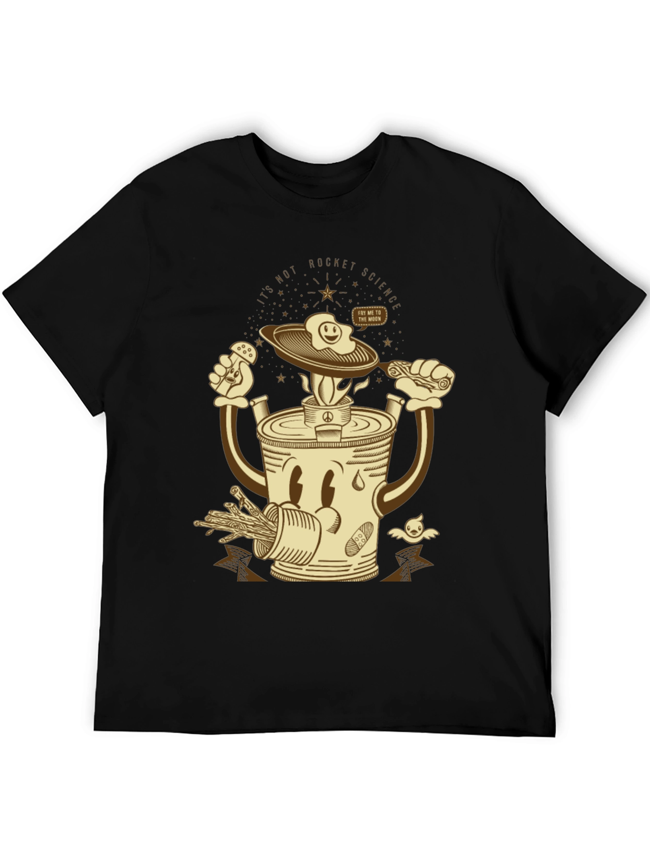 Humorous Fry Me To The Moon Graphic Tee