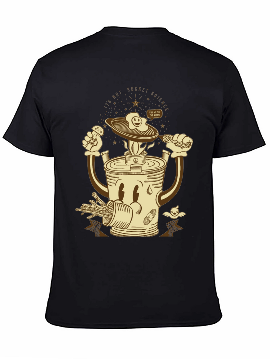 Humorous Fry Me To The Moon Graphic Tee