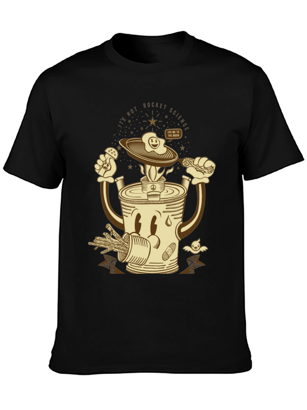 Humorous Fry Me To The Moon Graphic Tee