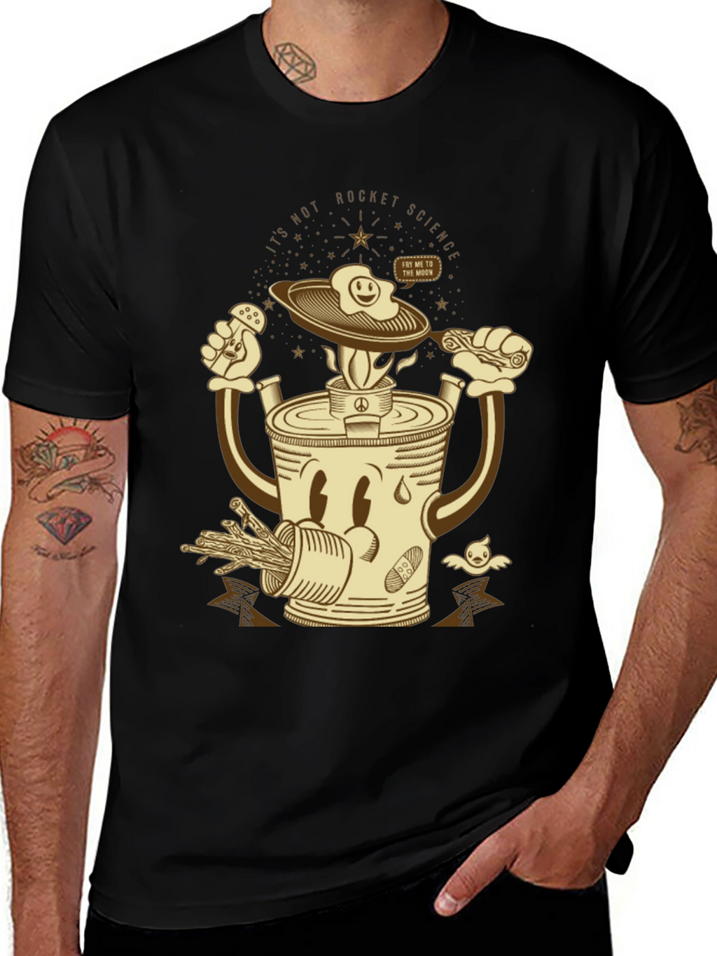 Humorous Fry Me To The Moon Graphic Tee