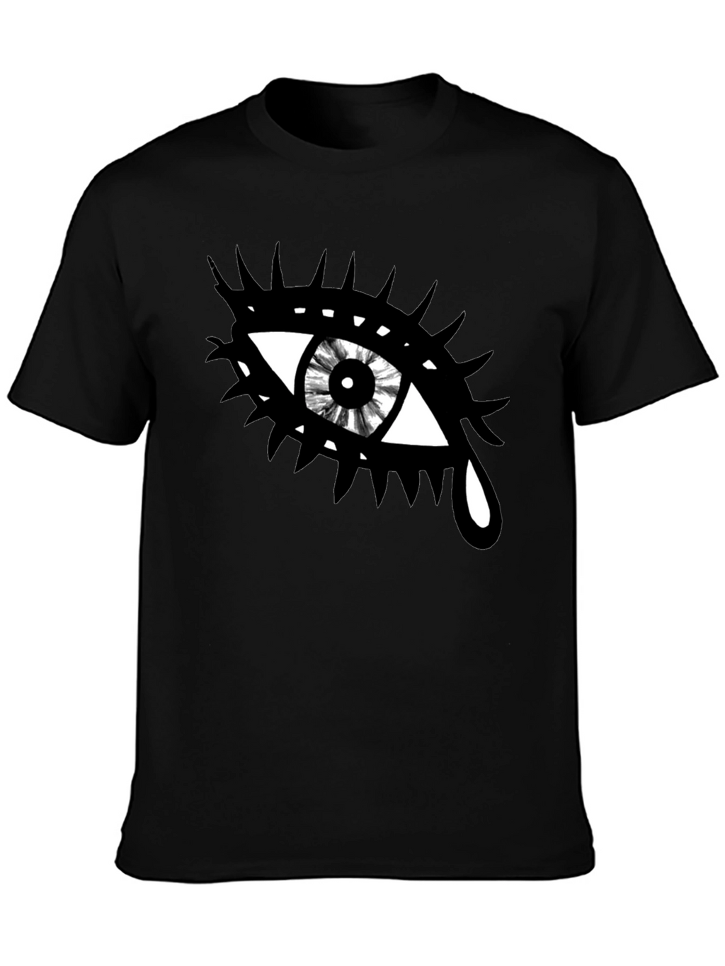 Edgy Eye Graphic Tee - Unisex Black Cotton T-Shirt