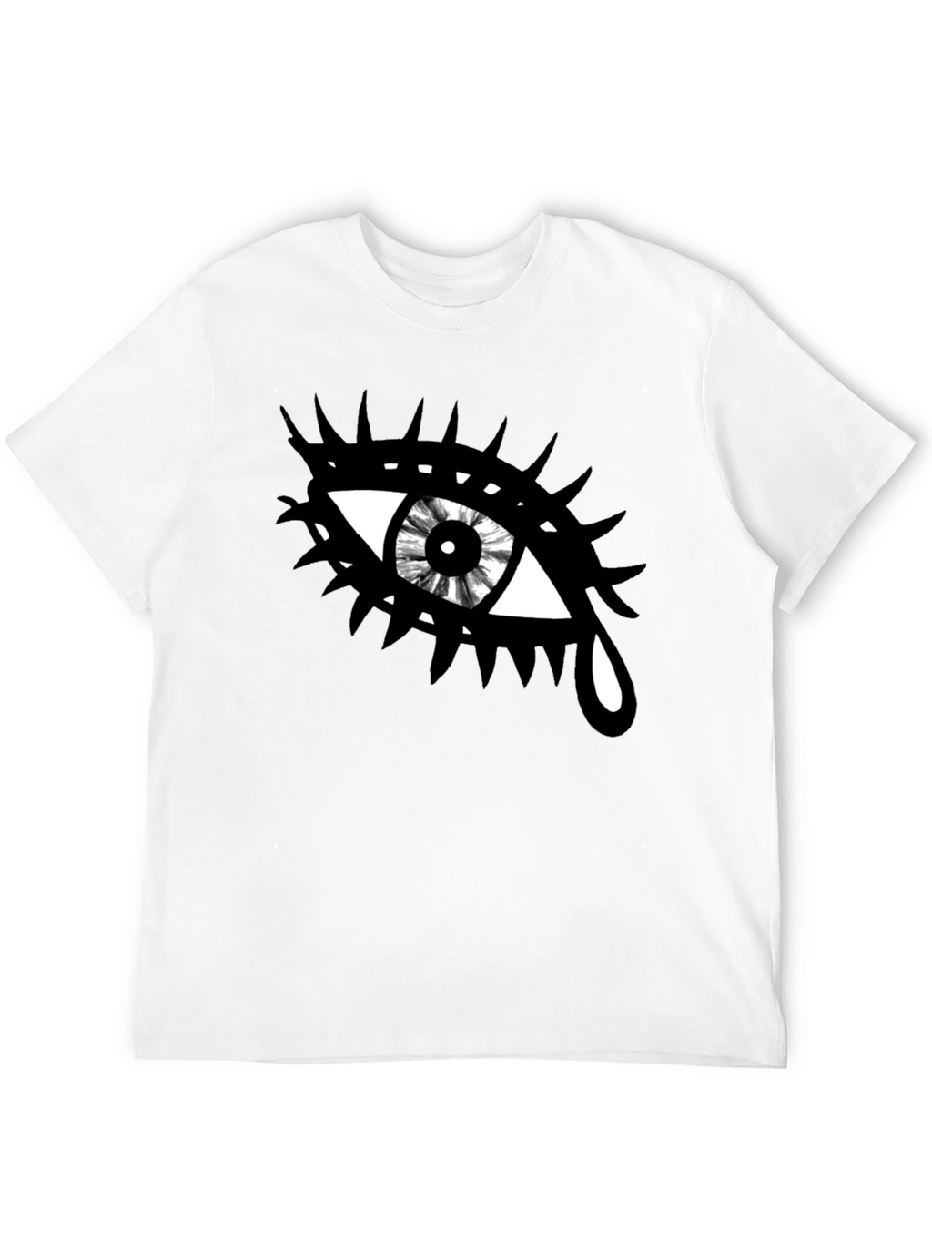 Edgy Eye Graphic Tee - Unisex Black Cotton T-Shirt