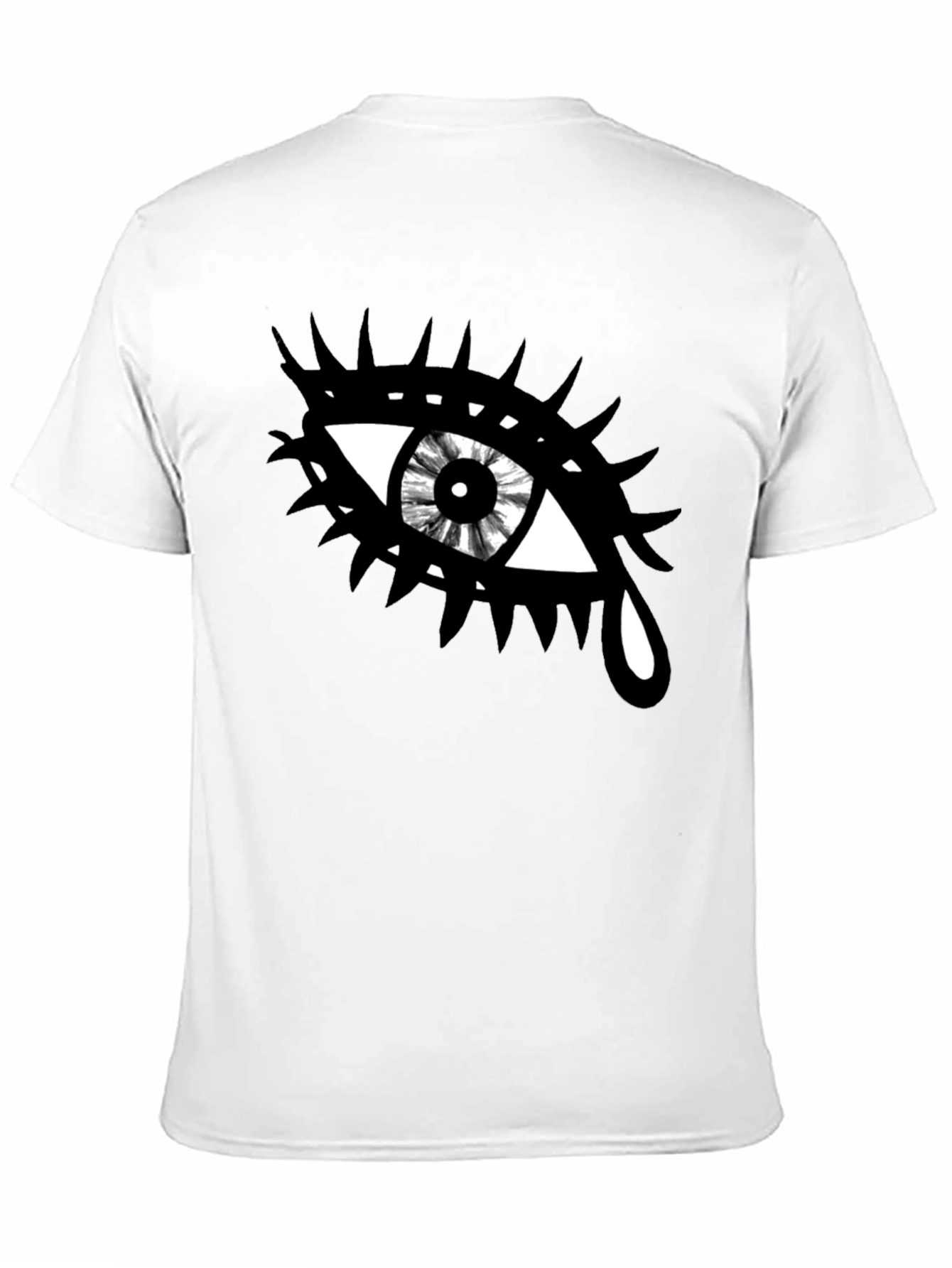 Edgy Eye Graphic Tee - Unisex Black Cotton T-Shirt