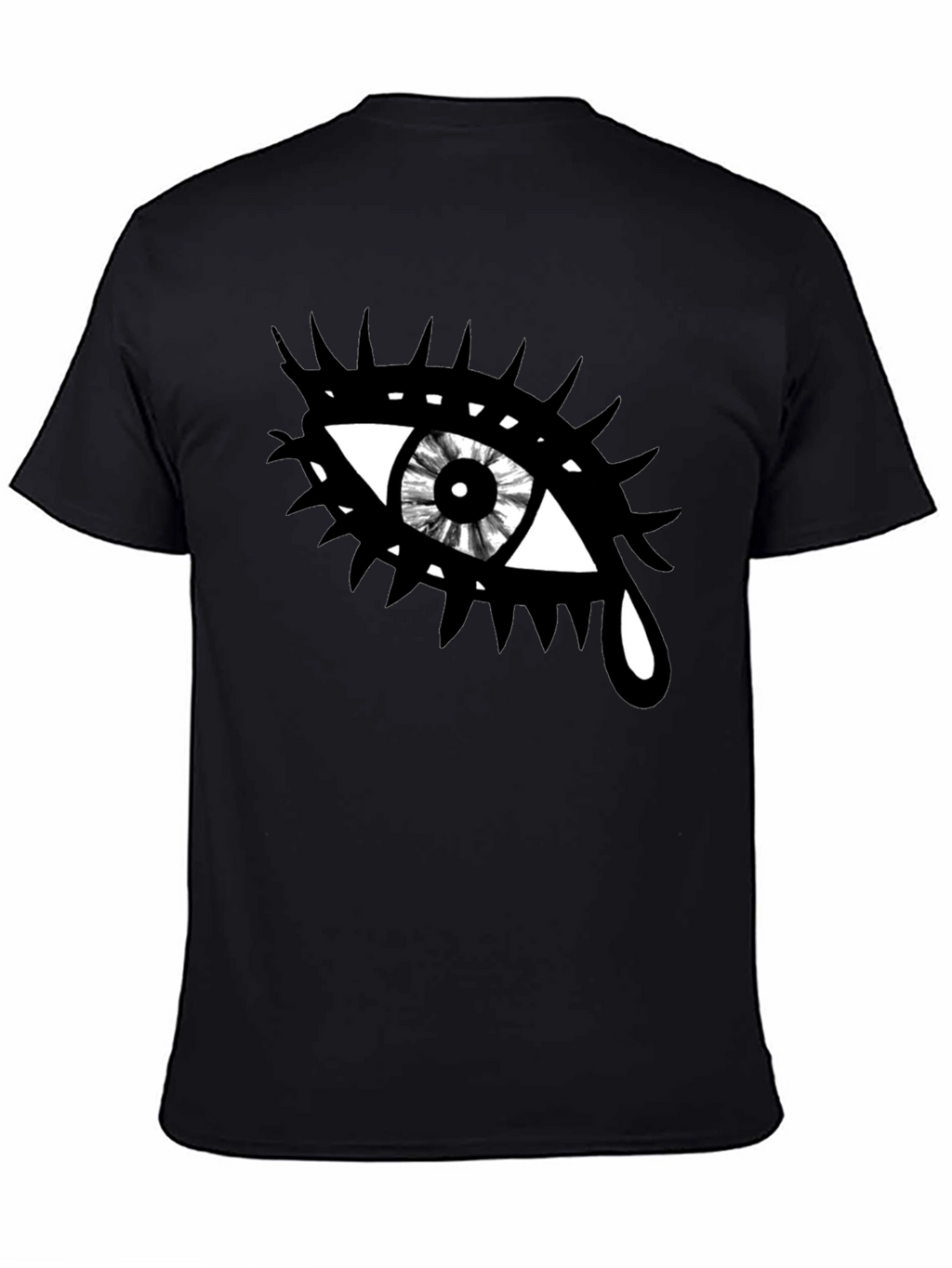 Edgy Eye Graphic Tee - Unisex Black Cotton T-Shirt