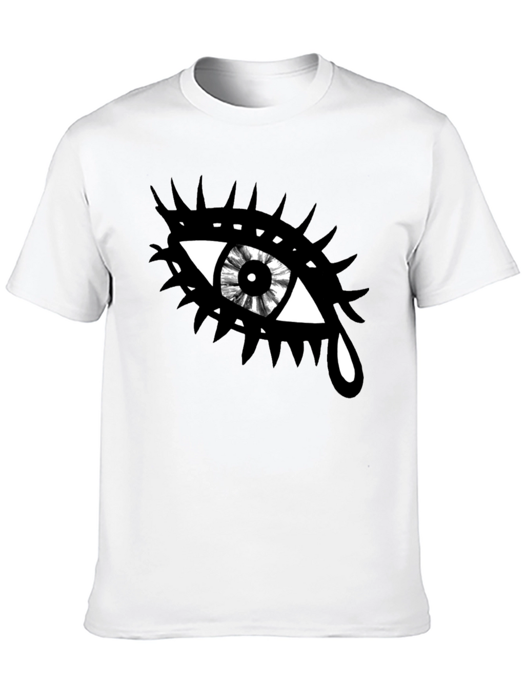 Edgy Eye Graphic Tee - Unisex Black Cotton T-Shirt