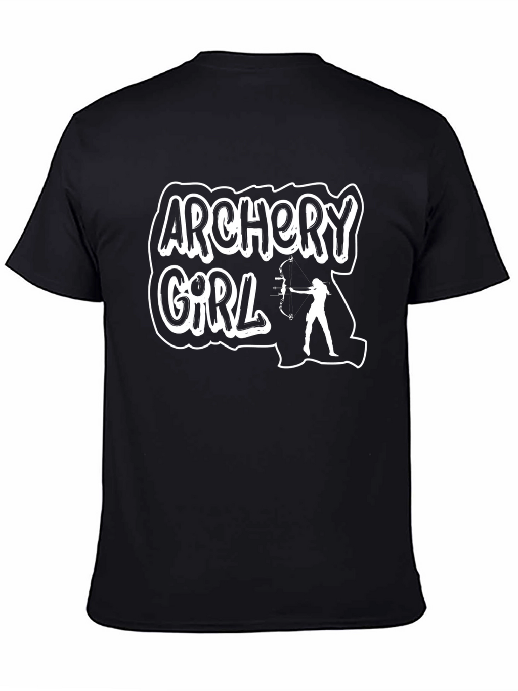 Archery Girl Black T-Shirt - Sporty & Stylish