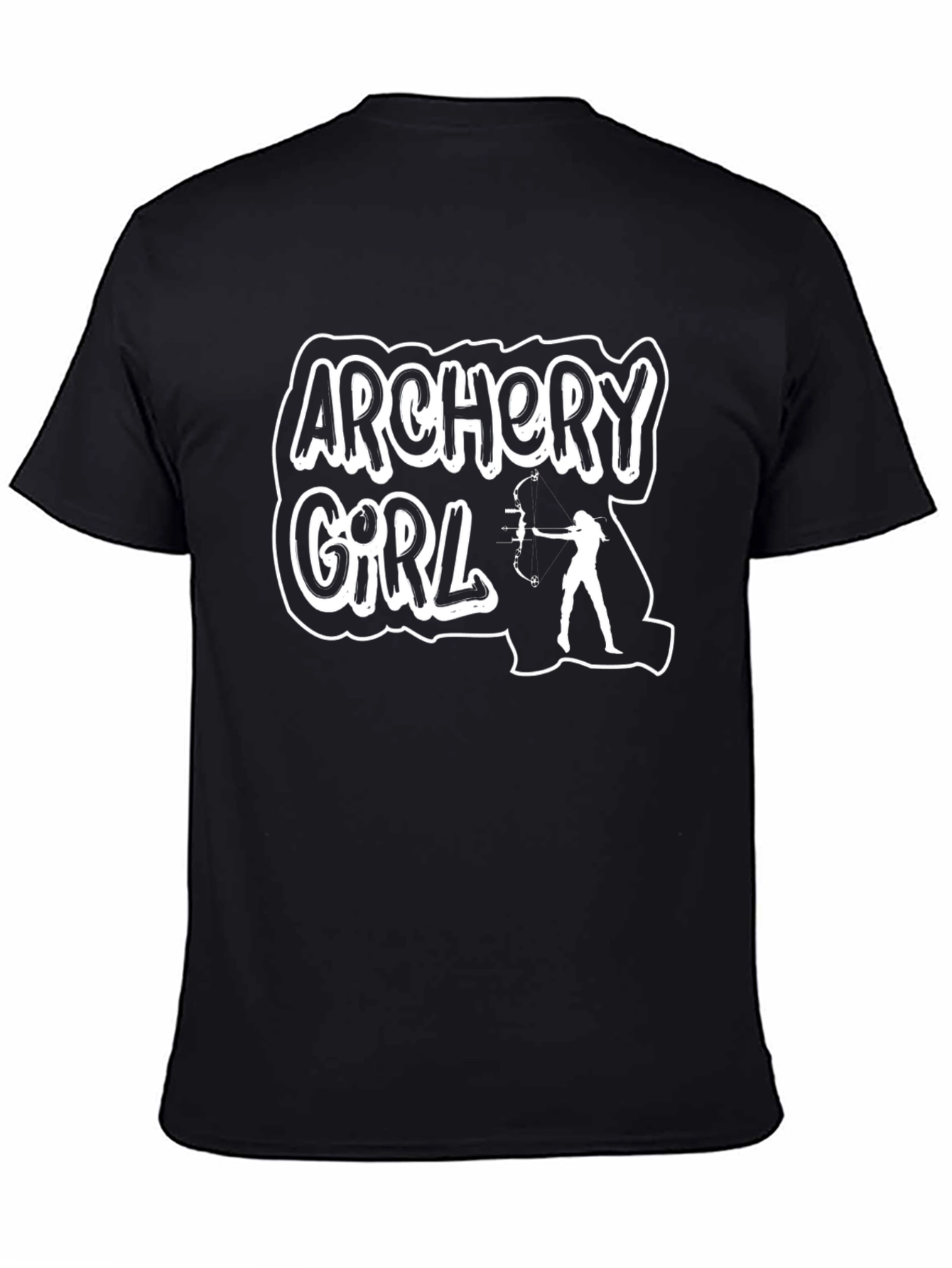 Archery Girl Black T-Shirt - Sporty & Stylish