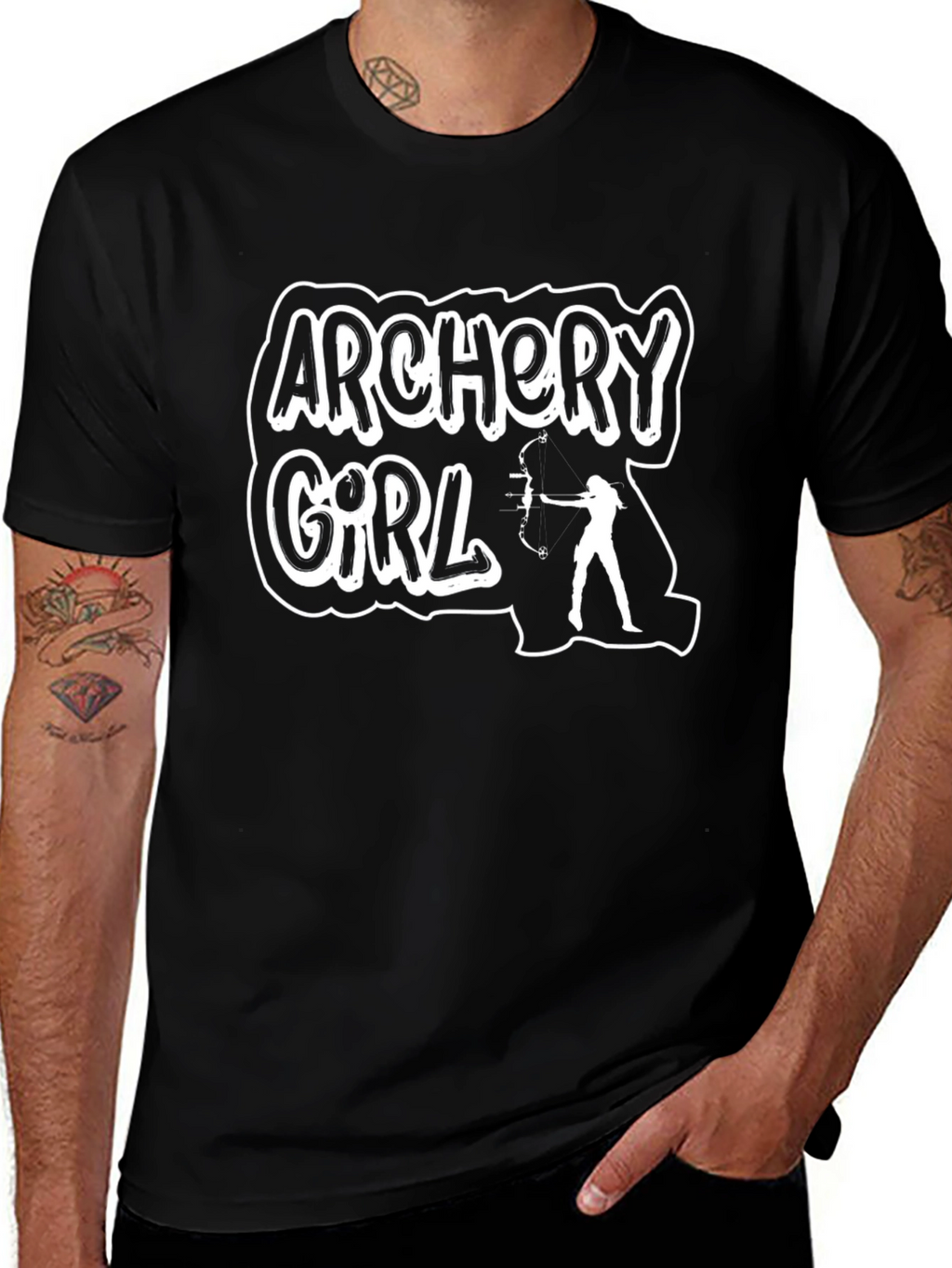 Archery Girl Black T-Shirt - Sporty & Stylish