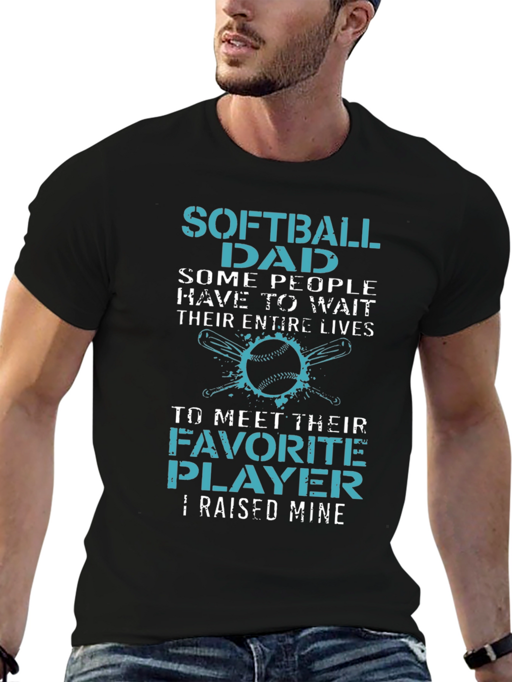 Softball Dad T-Shirt - Raised Mine Tee