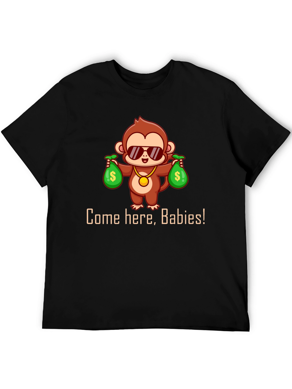 Monkey Money Bags Graphic T-Shirt