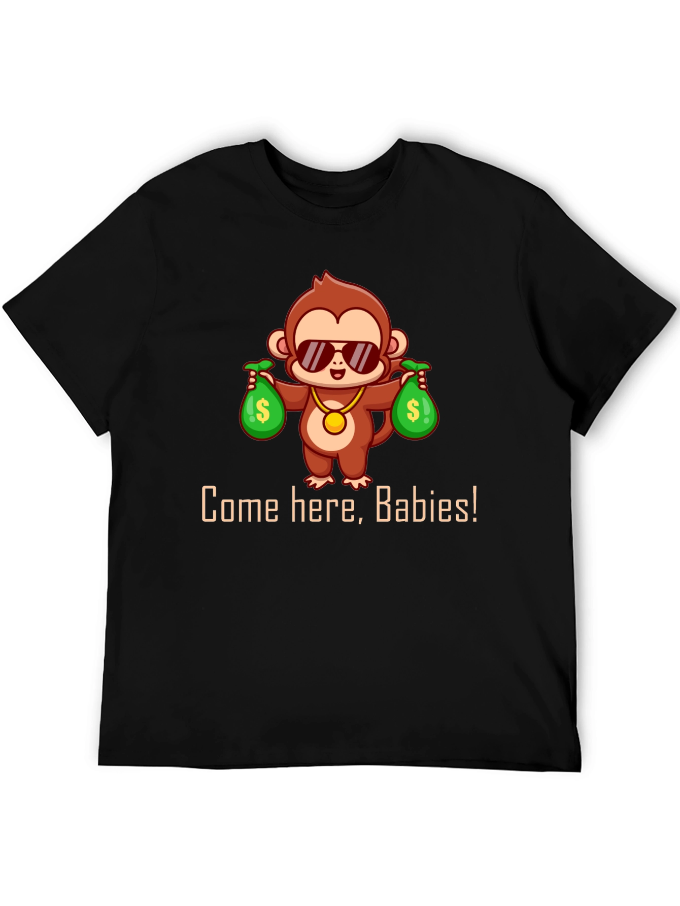 Monkey Money Bags Graphic T-Shirt