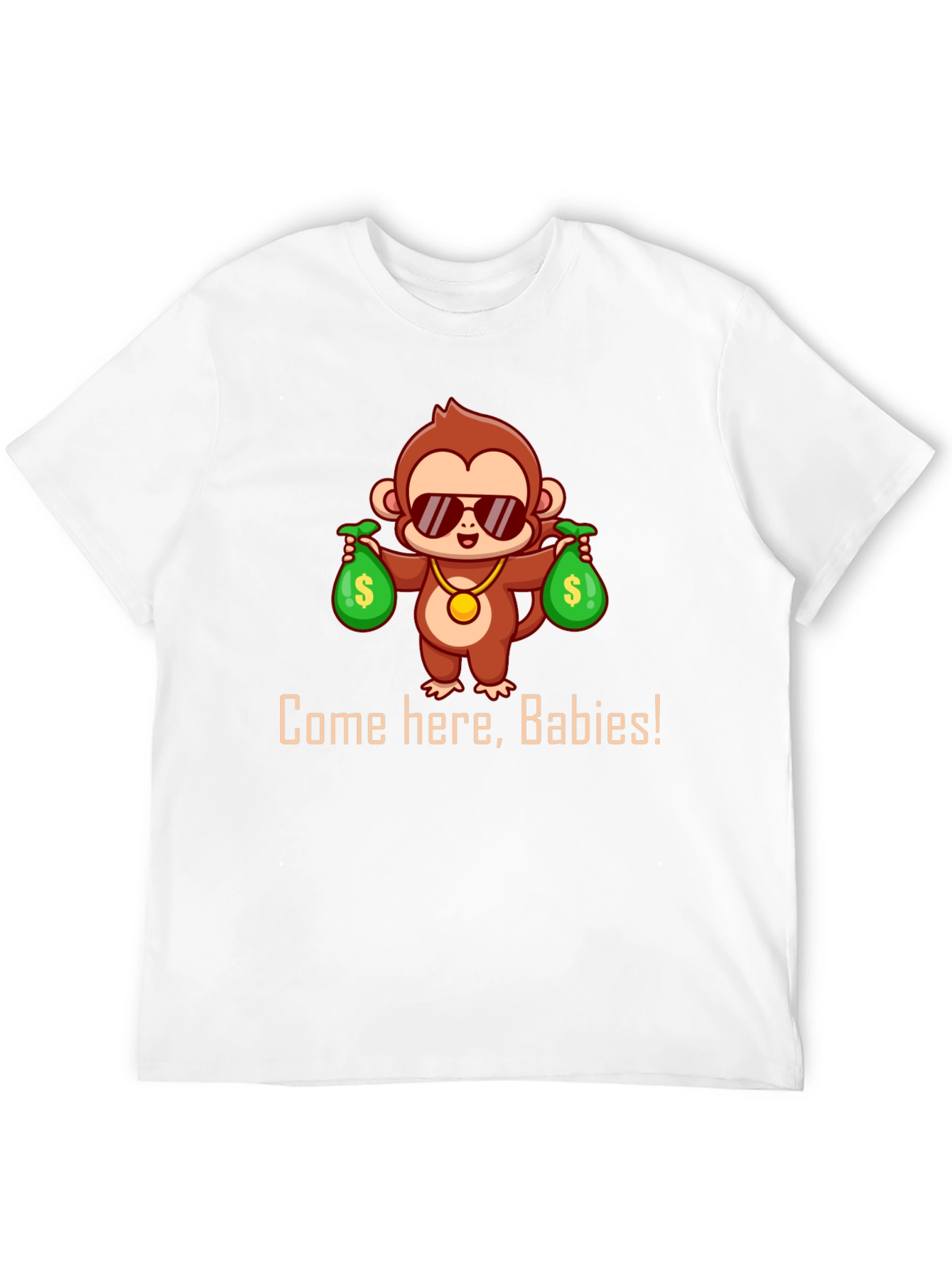 Monkey Money Bags Graphic T-Shirt