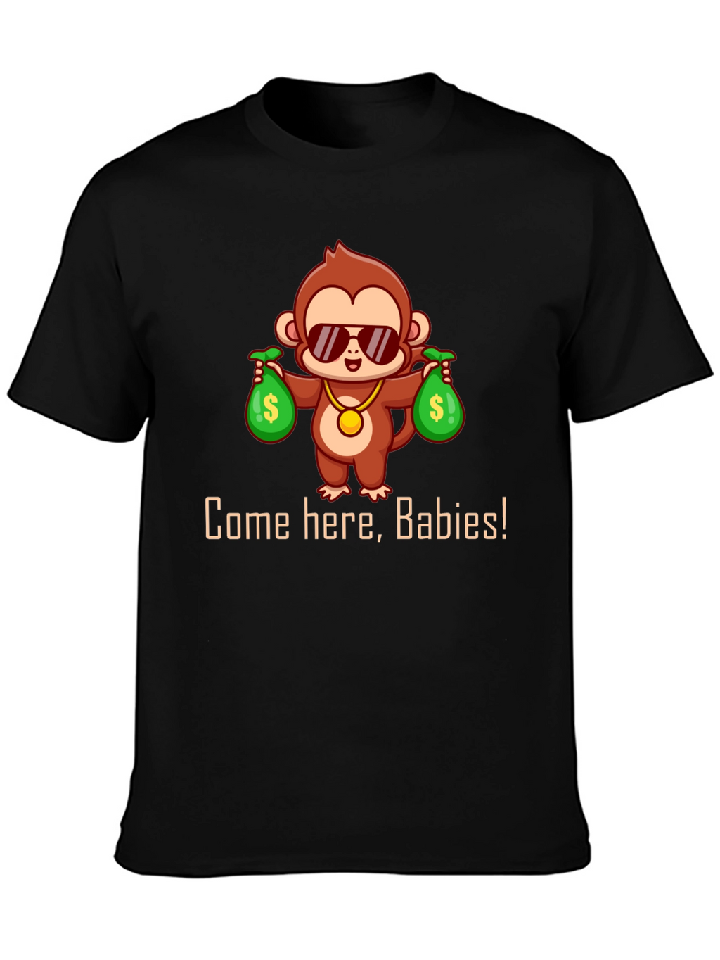 Monkey Money Bags Graphic T-Shirt