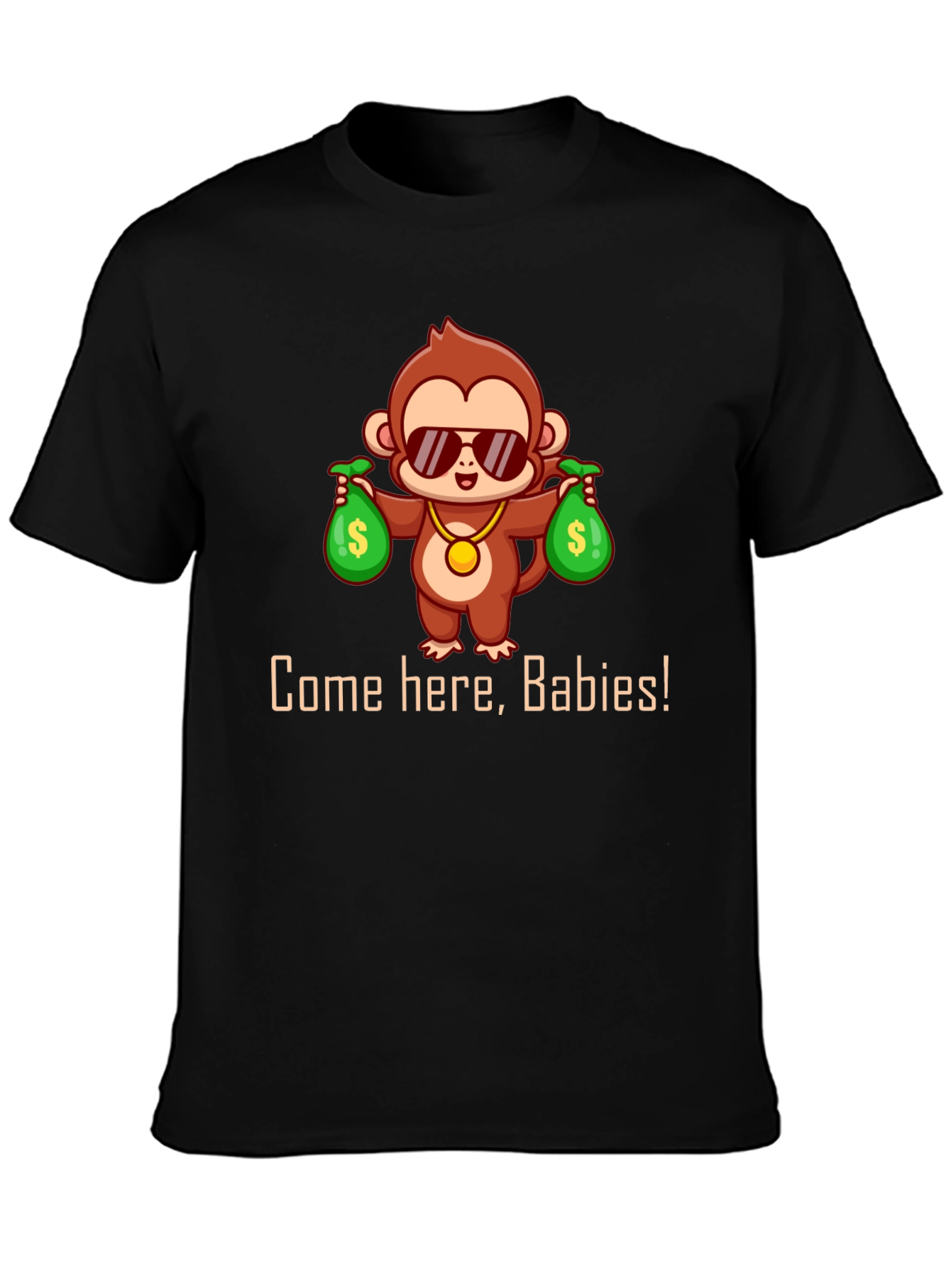 Monkey Money Bags Graphic T-Shirt