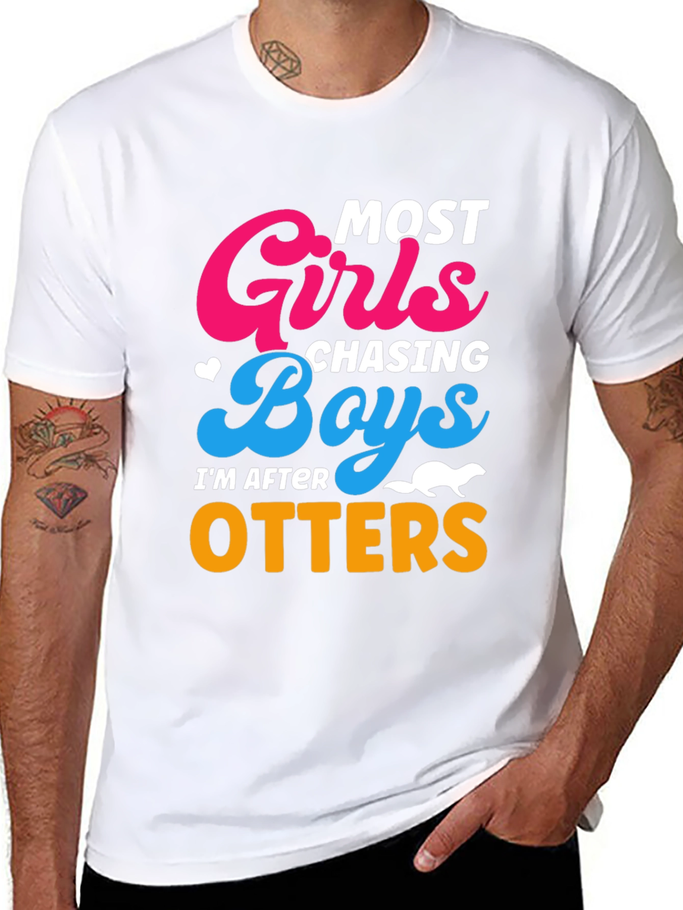 Most Girls Chasing Boys Im After Otters T-Shirt