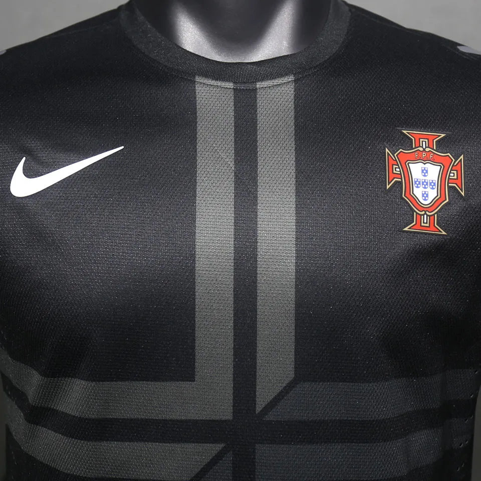 2013 Portugal Away Black Retro Player Version Long Sleeve Jersey 球员版 长袖 Detail 2