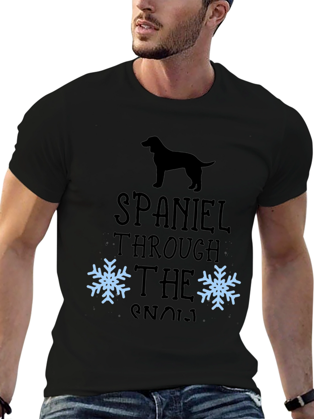 Spaniel Through The Snow T-Shirt