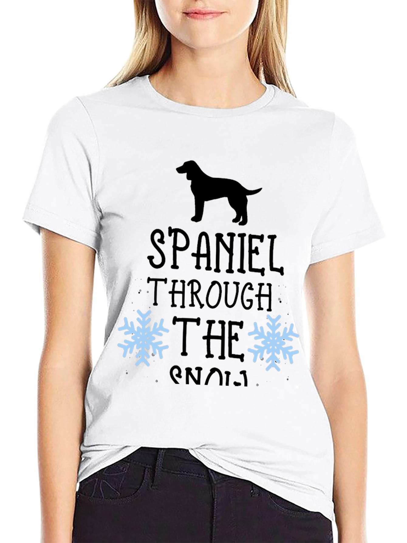 Spaniel Through The Snow T-Shirt