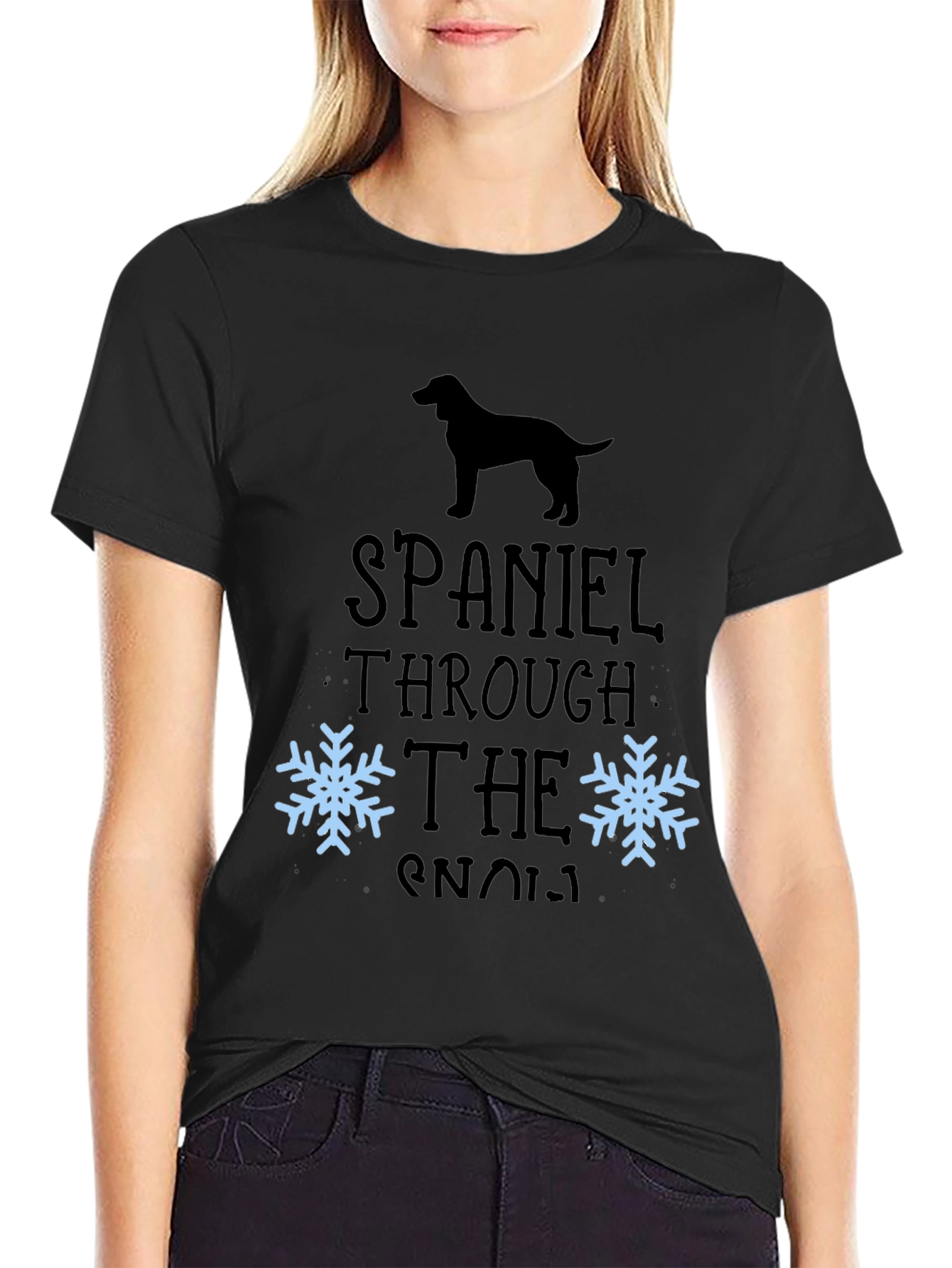 Spaniel Through The Snow T-Shirt