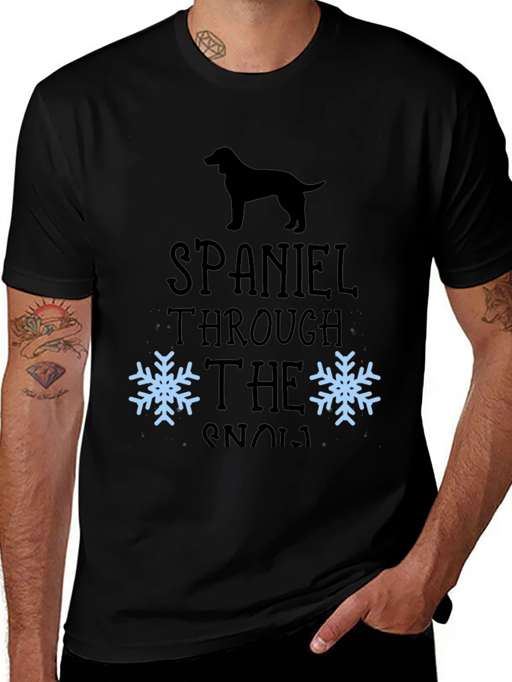 Spaniel Through The Snow T-Shirt
