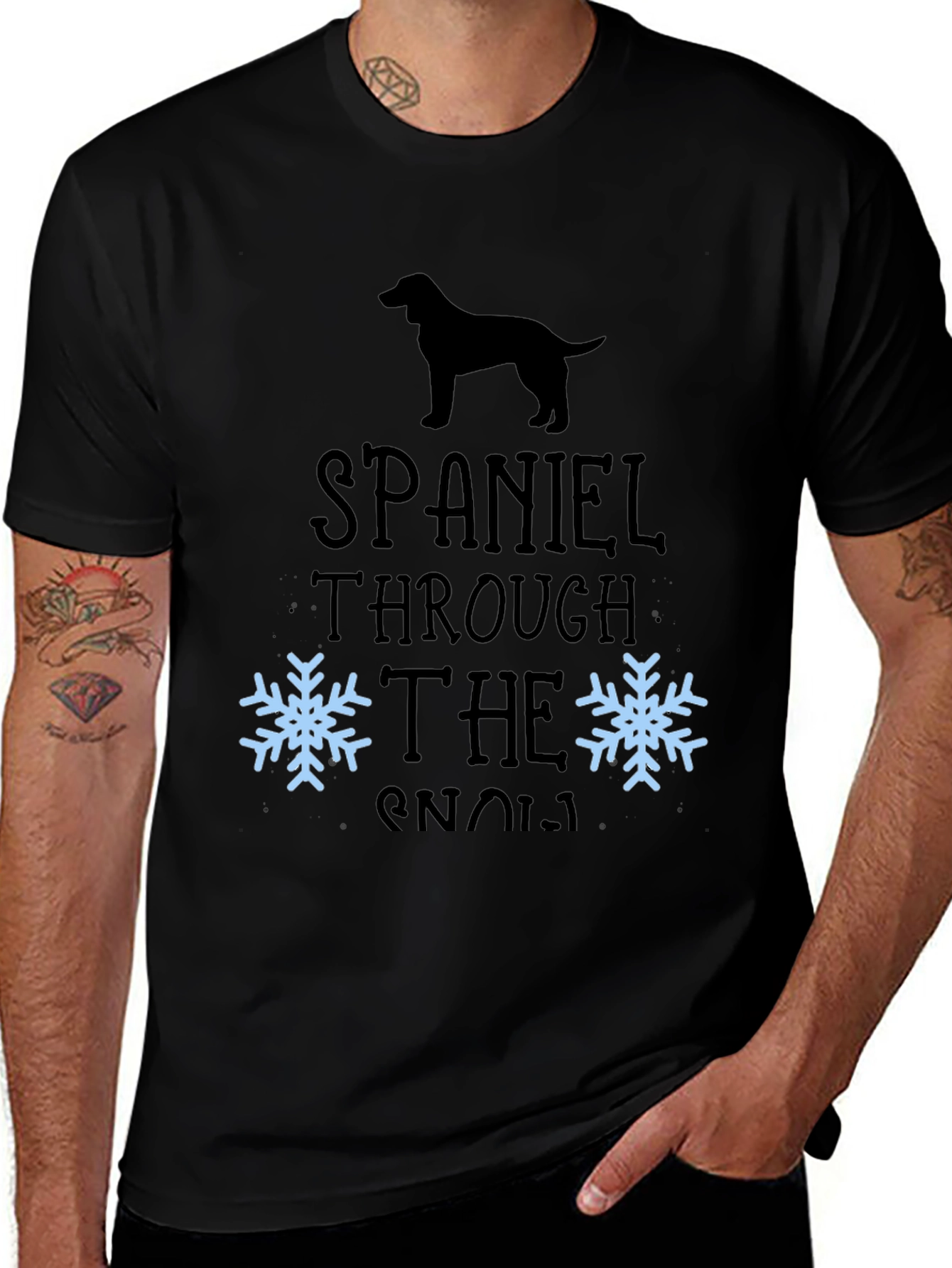 Spaniel Through The Snow T-Shirt