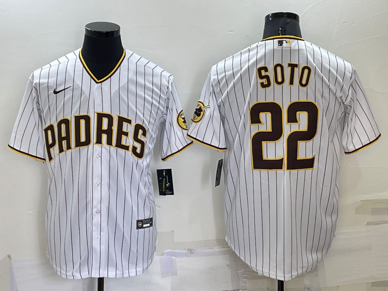 Men's San Diego Padres Juan Soto #22 White Home Replica Player Jerseys