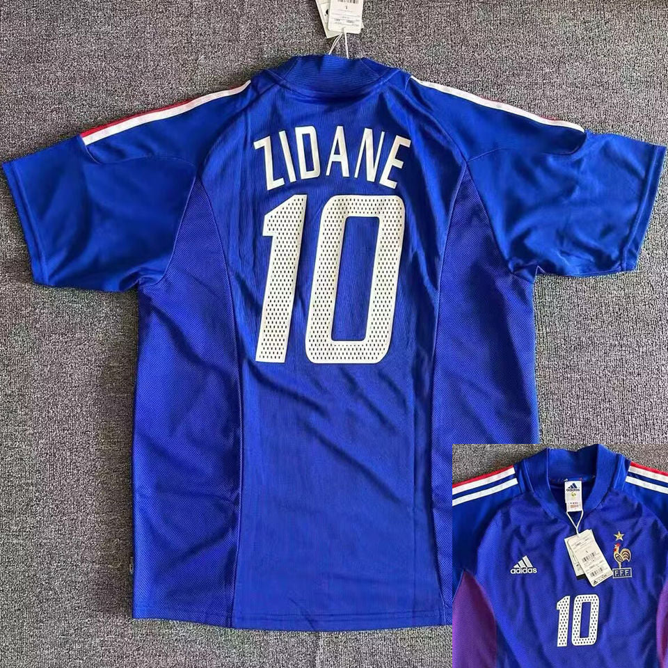 ZIDANE #10 France Home Blue Retro Soccer Jersey 2002 ★★ Item NO.: 2149717 Front