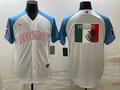 Men's 2023 World Baseball Classic Mexico White/Blue Alternate Game Jerseys