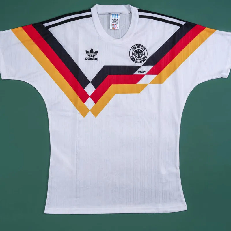 1990 Germany Home White Retro Soccer Jersey正确版 正在 Back
