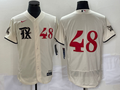 Men's Texas Rangers Jacob deGrom #48 Cream 2023 City Connect Replica Player Jerseys