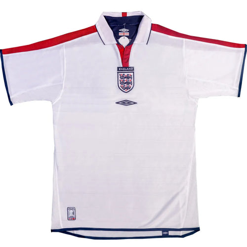 2004 England Home White Retro Soccer Jersey Front