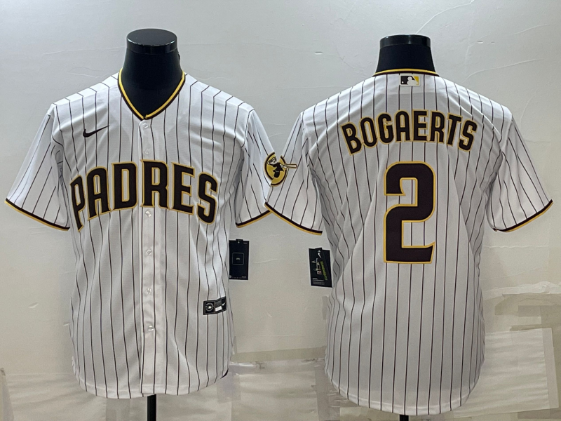 Men's San Diego Padres Xander Bogaerts #2 White Home Replica Player Jerseys