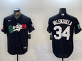 Men's Los Angeles Dodgers Fernando Valenzuela #34 Black Replica Player Name Jerseys