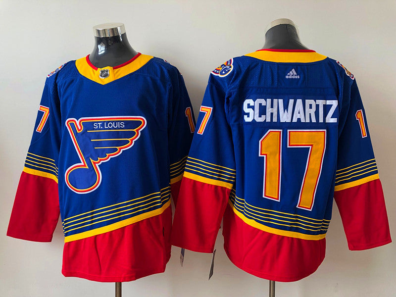 Men's St. Louis Blues Jaden Schwartz #17 Blue Breakaway Player Jerseys