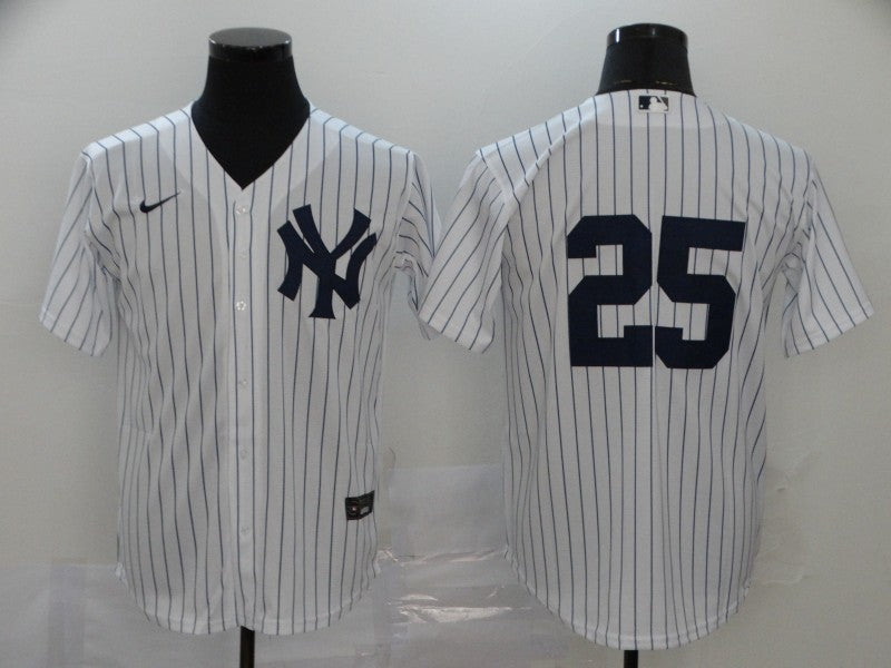 Men's New York Yankees Jason Giambi #25 White Replica Player Name Jerseys