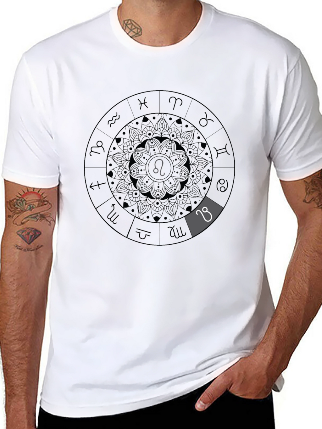 Zodiac Leo Constellation Black Graphic Tee