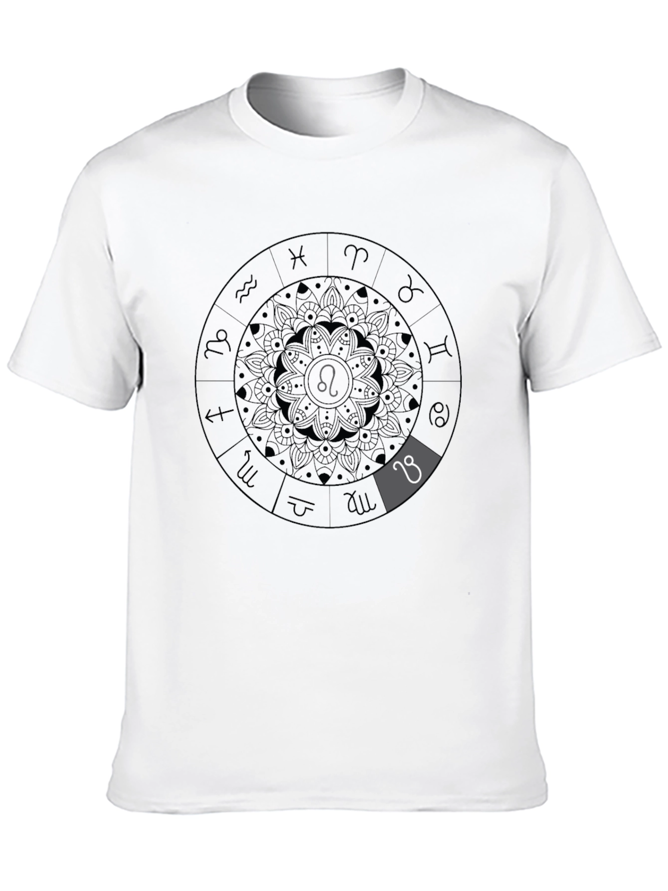 Zodiac Leo Constellation Black Graphic Tee