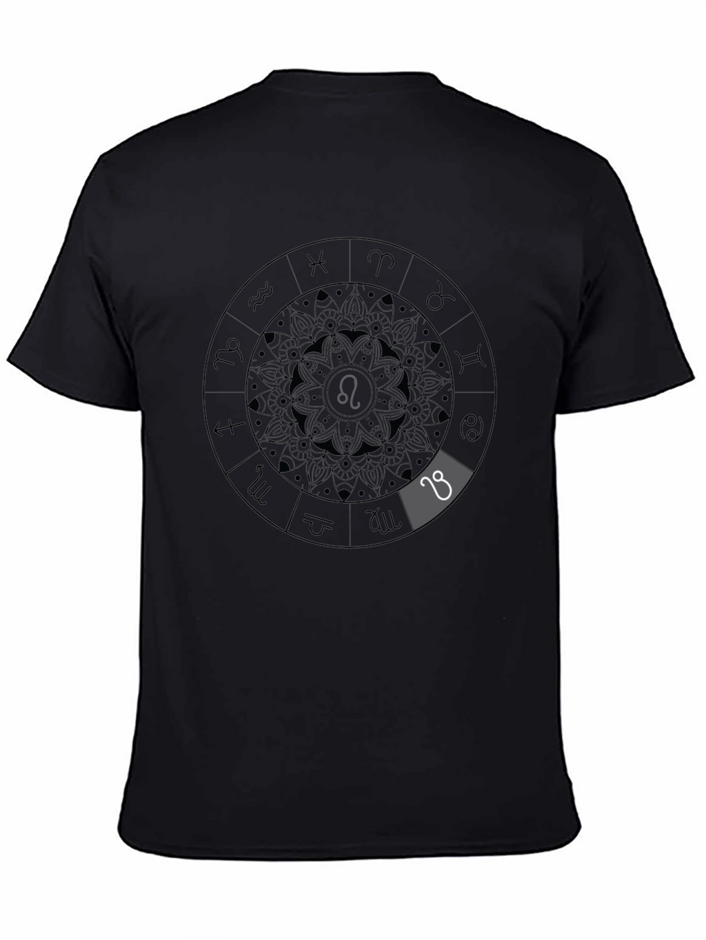 Zodiac Leo Constellation Black Graphic Tee