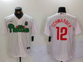 Men's Philadelphia Phillies Kyle Schwarber #12 White Limited Player Jerseys