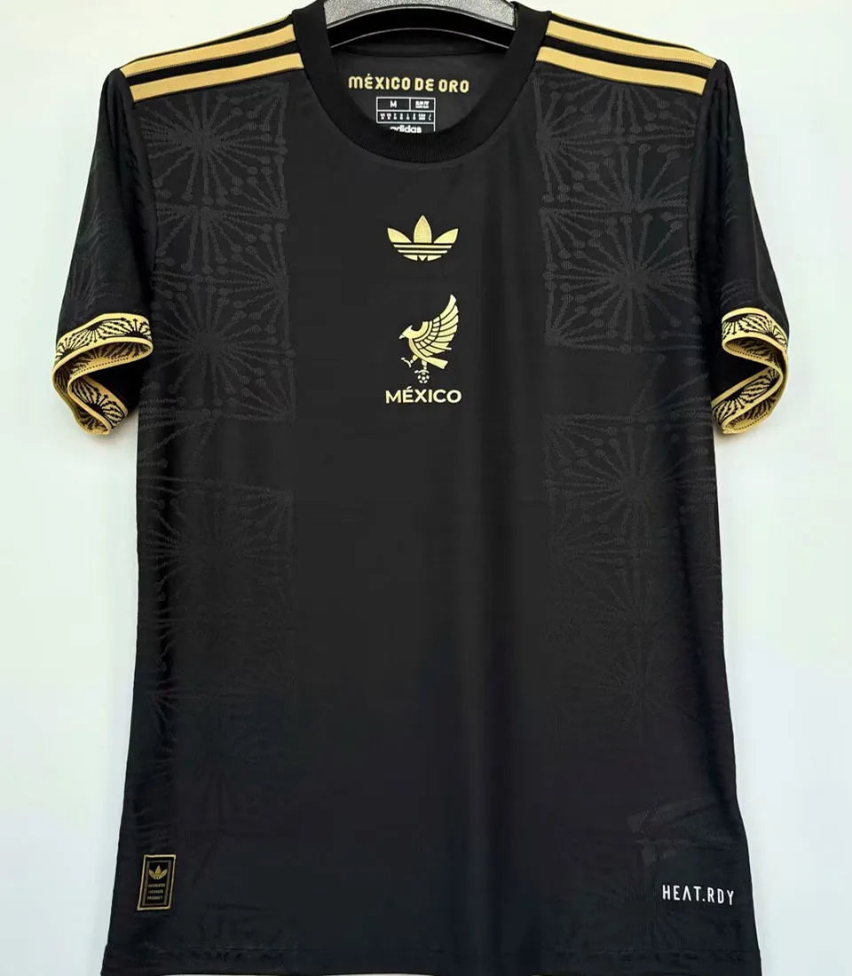 2025 Mexico Black Special Edition México de Oro Player Version Soccer Jersey Back