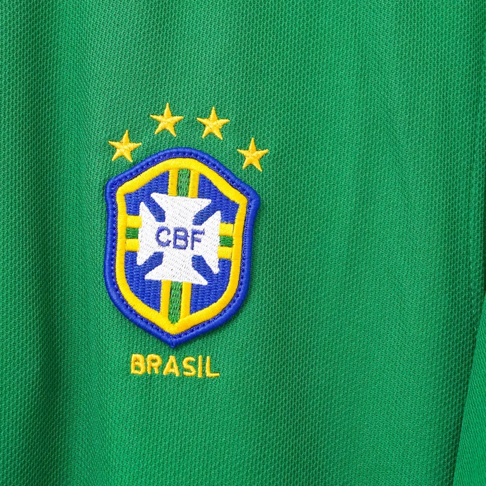 1998 Brazil GK Green Retro Soccer Jersey Detail 3