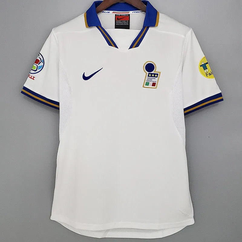 1996-1997 Italy Away White Retro Soccer Jersey Front