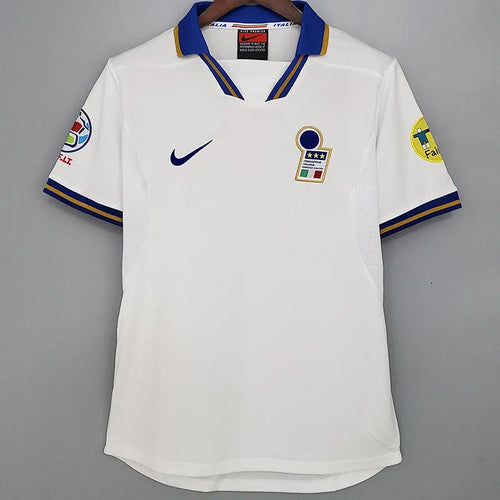 1996-1997 Italy Away White Retro Soccer Jersey Front