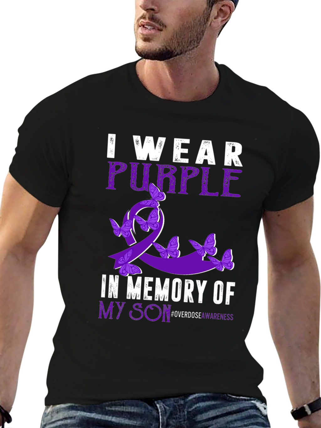 Purple Ribbon Overdose Awareness T-Shirt