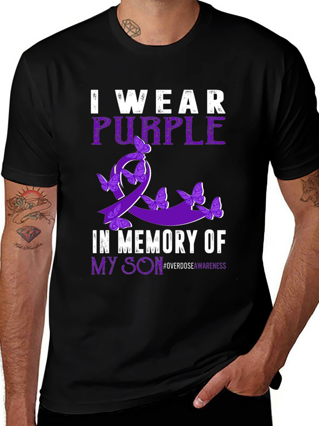Purple Ribbon Overdose Awareness T-Shirt