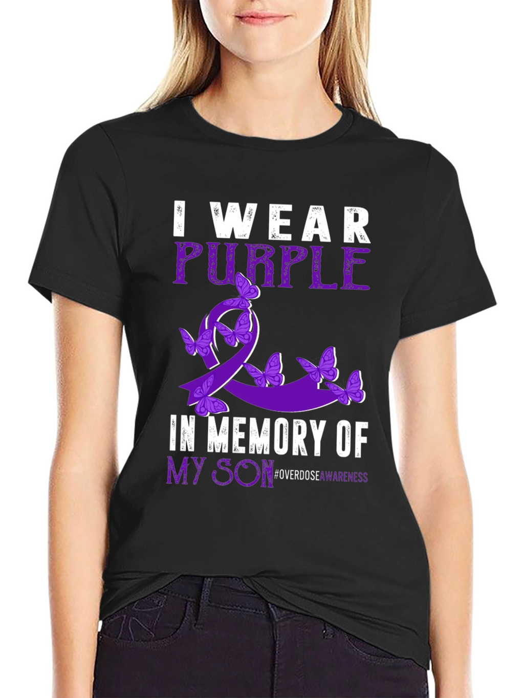 Purple Ribbon Overdose Awareness T-Shirt
