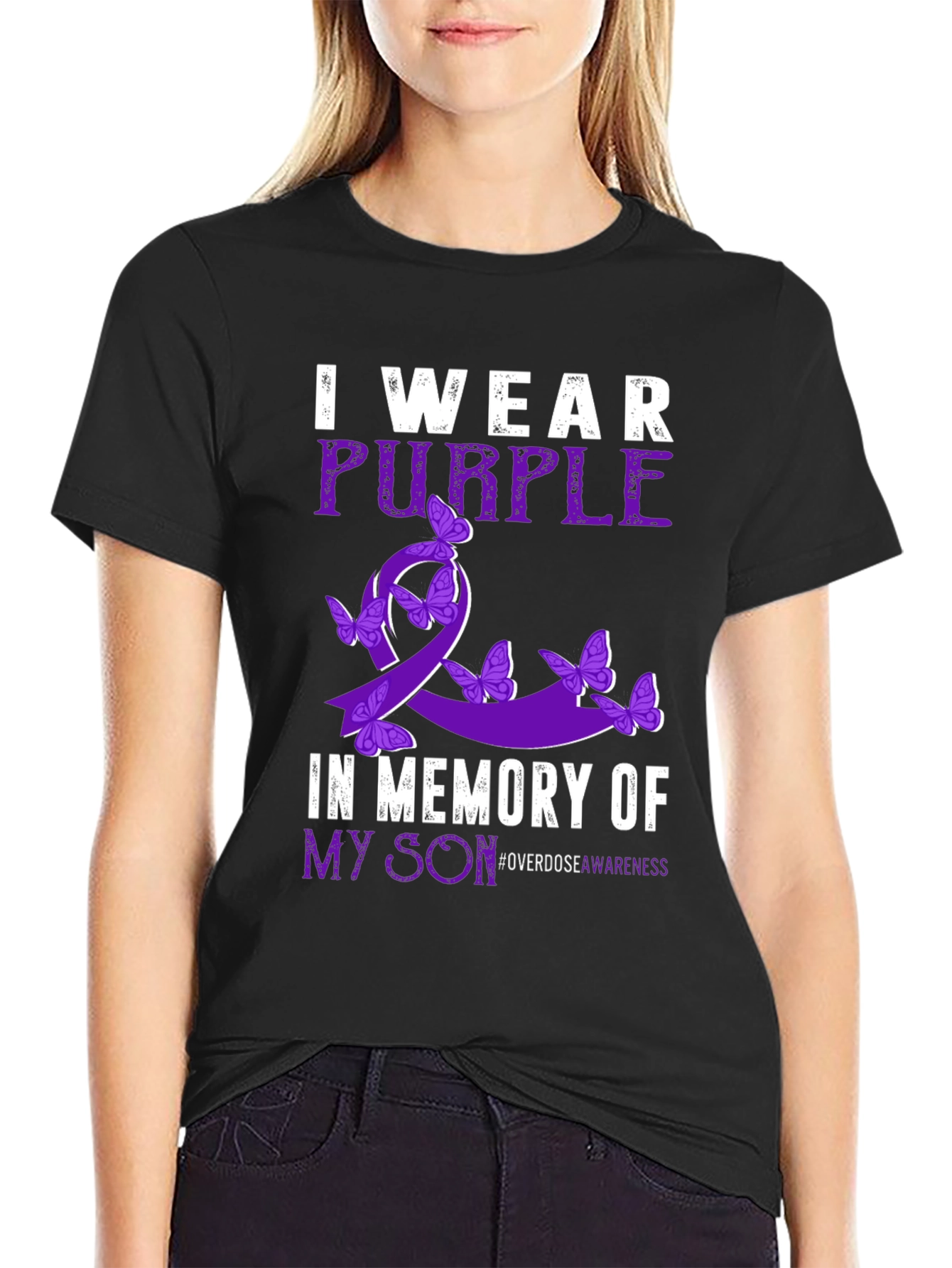 Purple Ribbon Overdose Awareness T-Shirt